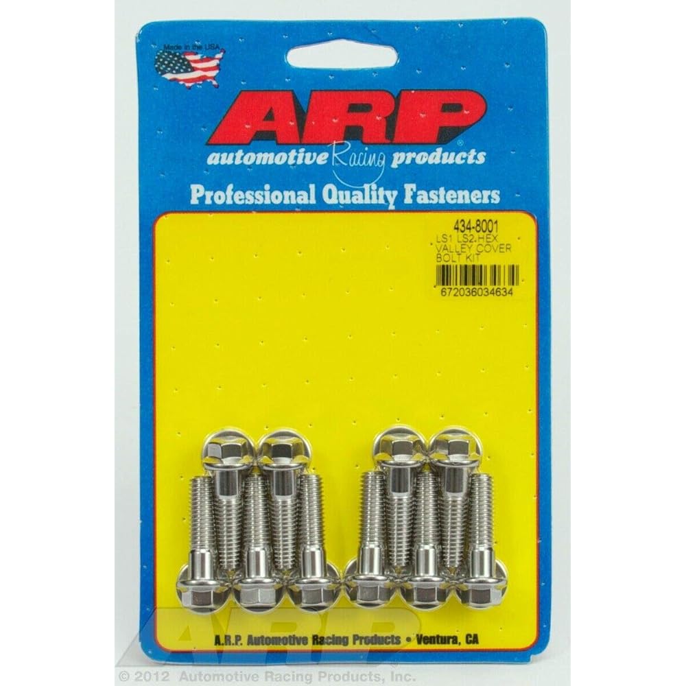ARP 434-8001 6 Point Stainless Steel Valley Cover Bolt Cit Chevrolet LS1/LS2