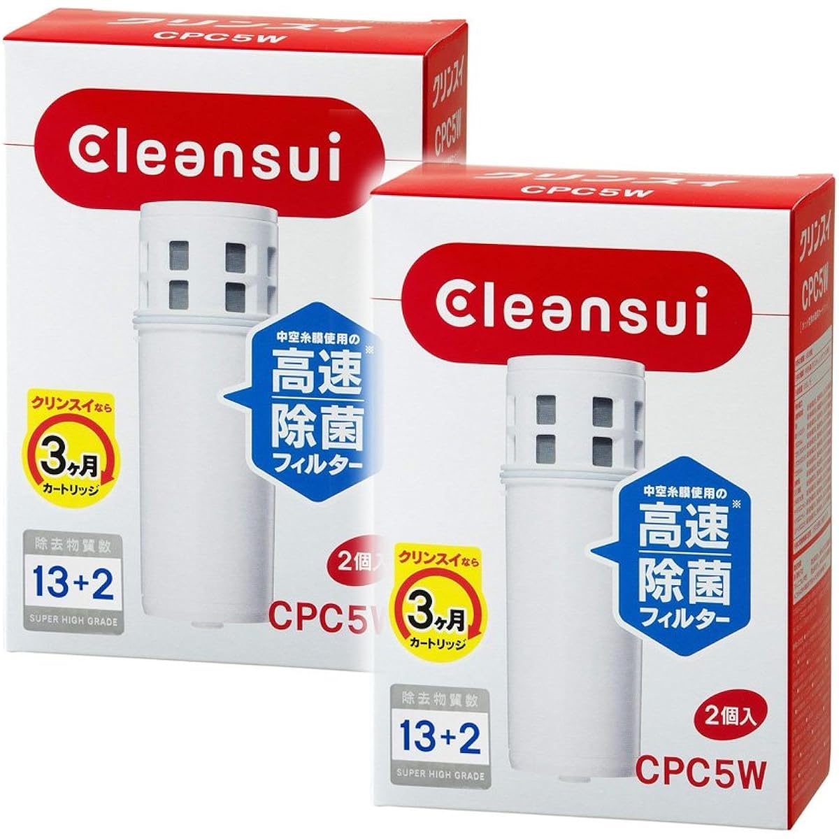 Set of 2 Mitsubishi Chemical Cleansui Cleansui Pot Type Water Purifier Replacement Cartridge Super High Grade (2 pieces) CPC5W-NW (4 pieces in total)