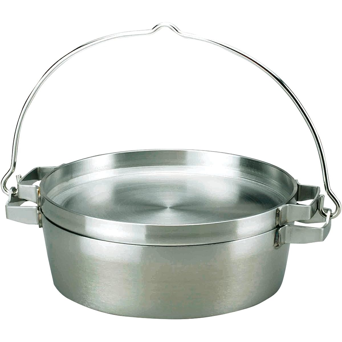 SOTO Made in Japan (Made in Tsubame-Sanjo) Dutch Oven, Stainless Steel, No Seasoning Required, Easy to Clean (Dishwasher Safe, Detergent OK), High Heat Storage (Versatile), Durable (Rust Resistant/Impact Resistant), Shallow Type, Outdoor, Camping, Bonfir
