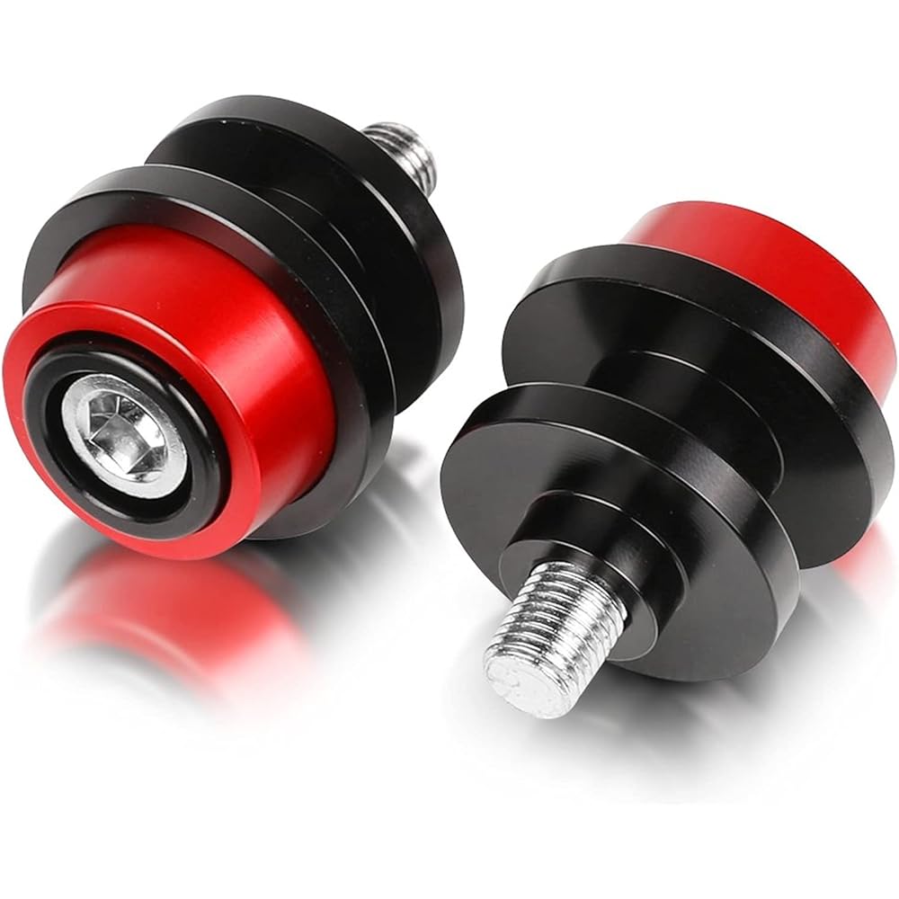 Stand Screw Slider Motorcycle 10MM Bracket Screw Swing Arm Spool Slider is very suitable for Kawasaki Ninja 125 250 300 400 650R 1000 Z1000R Z1000SX (Color: Red)