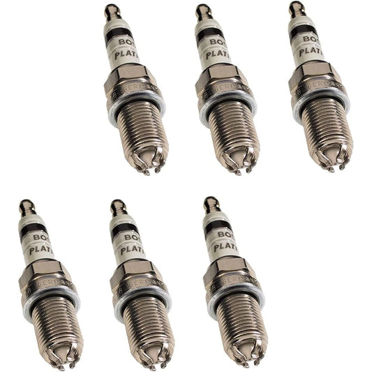 Bosch 4417 Platinum + 4 FGR7DQP Spark Plug (Pack of 6)