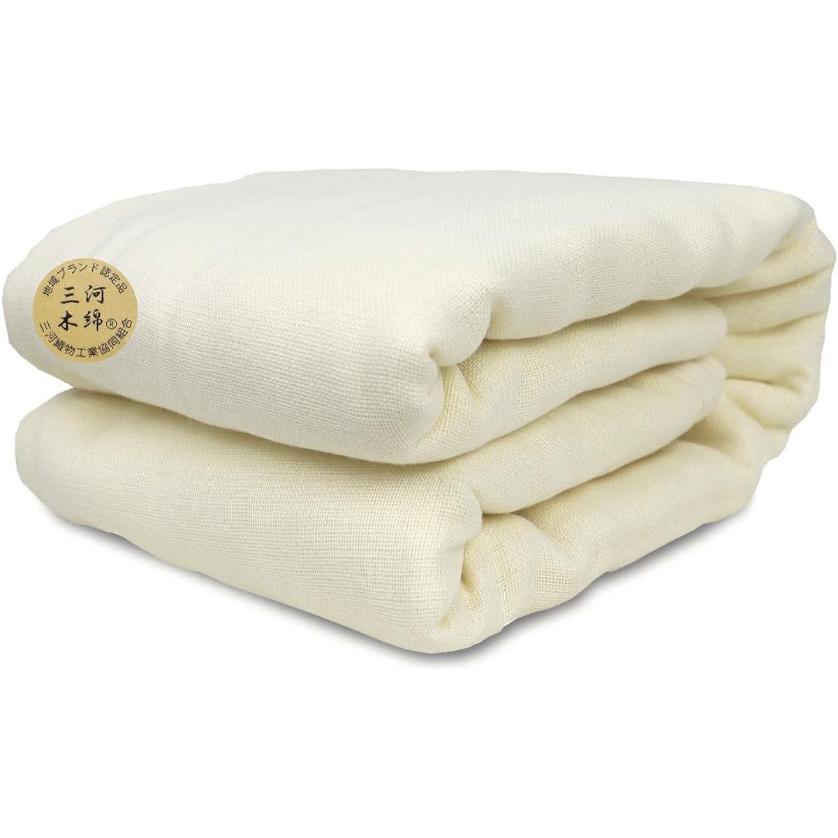 Japanese bleached five-layer gauze blanket, single 140 x 200 cm [Mikawa cotton certified] [Super soft [contains camellia oil and silk protein, moisturizing] Plain unbleached Mikawa brand Made in Japan Quality / 50419