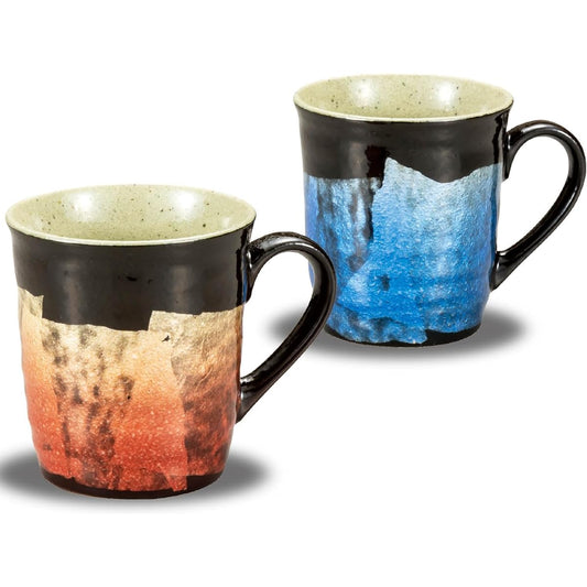 Mug Pair Set Kutani Ware Silver Pottery Luxury Brand Tableware Made in Japan