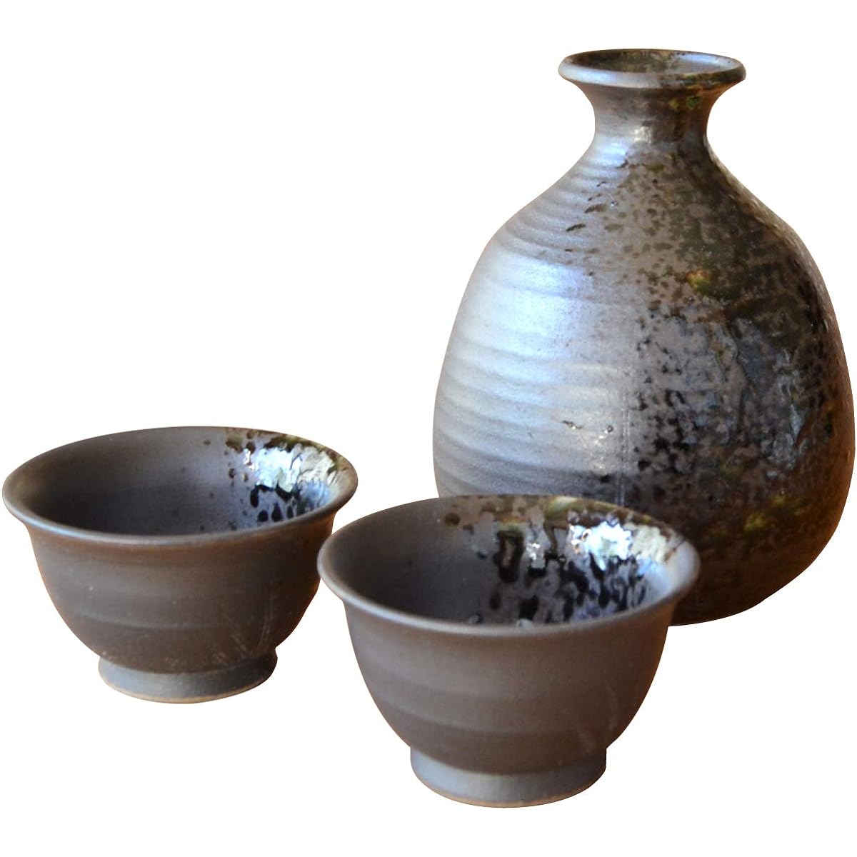 Liquor set, Tokkuri Ochoko set, Arita ware, 1 sake bottle, 2 sake cups set, Enka, ceramic, made in Japan