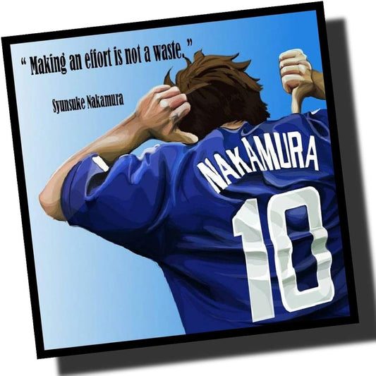 Shunsuke Nakamura No.10 Overseas Soccer Graphic Art Panel Wooden Wall Hanging Interior Poster