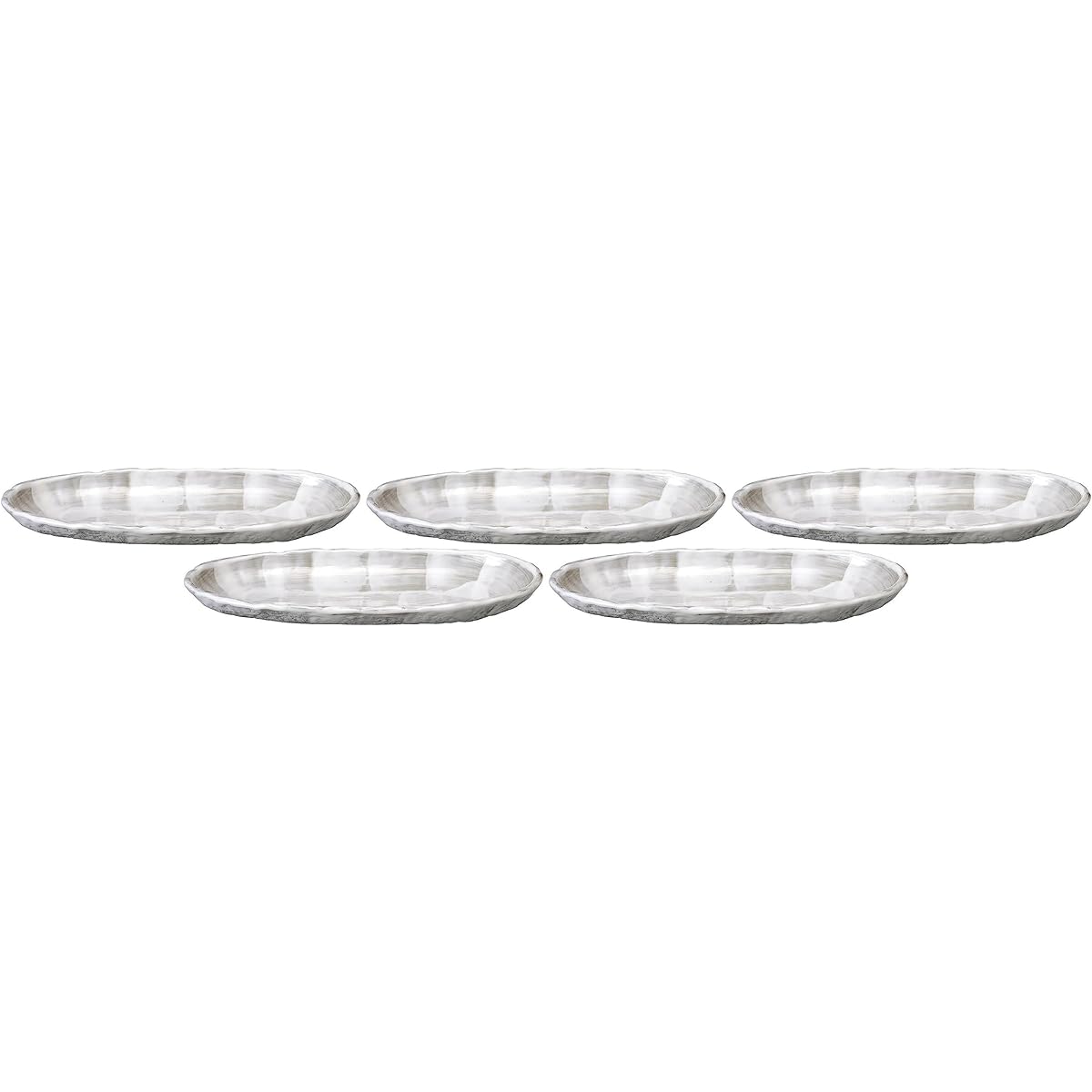 Set of 5 Unofu 7.5 boat-shaped bowl [22.8 x 11.5 x 2.6 cm] [Long plate]