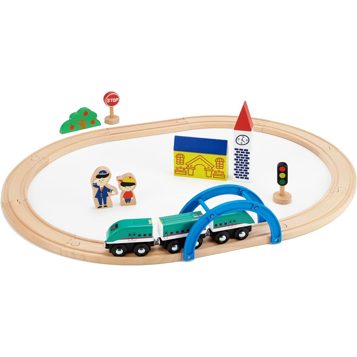 moku TRAIN First wooden train set (with 3 E5 Shinkansen Hayabusa cars)