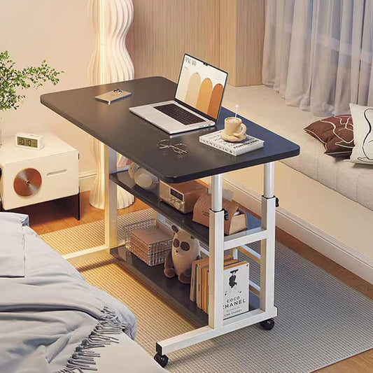 Desk, Multifunctional Side Table, Liftable Table, Bedside Table, Desk, PC Desk, Computer Desk, Table, Workbench, Height Adjustable Desk, Folding Table, Casters, Study Desk, Work, Nursing Care Bed Table, Easy to Assemble, Width 80cm x Depth 40cm x 60-90cm