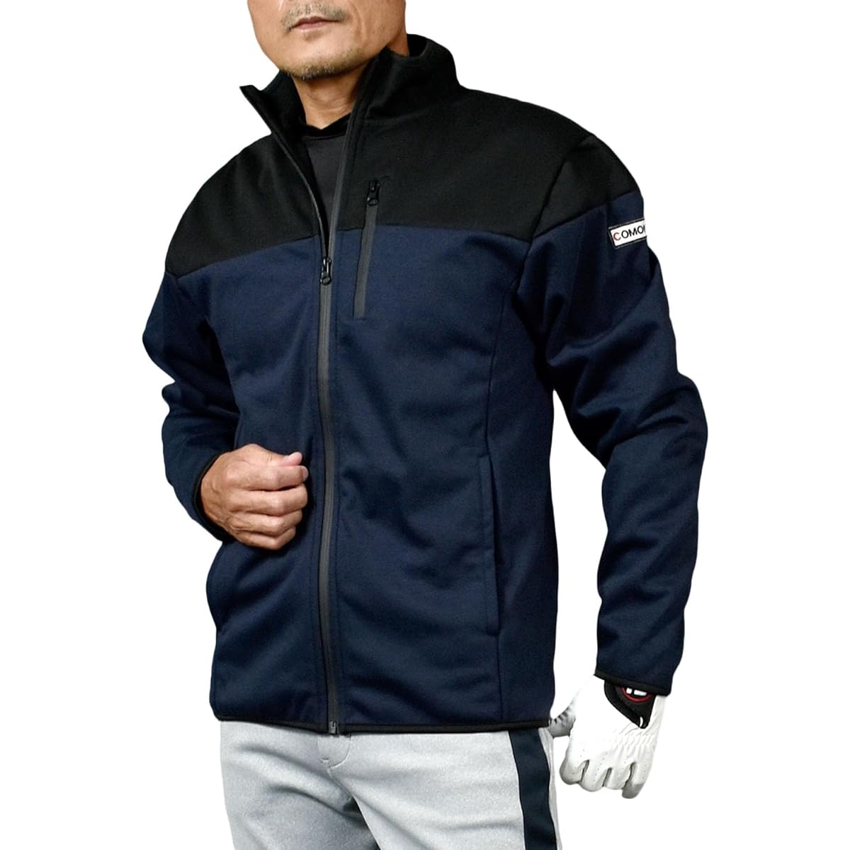 COMON GOLF Golf Wear, Men's Blouson, Full Zip, Large Size, Fleece Lining, Windproof, Cold Protection, 3 Layer Structure, With Pockets, Stylish, Popular, Fall/Winter, Spring, Fall, Winter CG-JK024