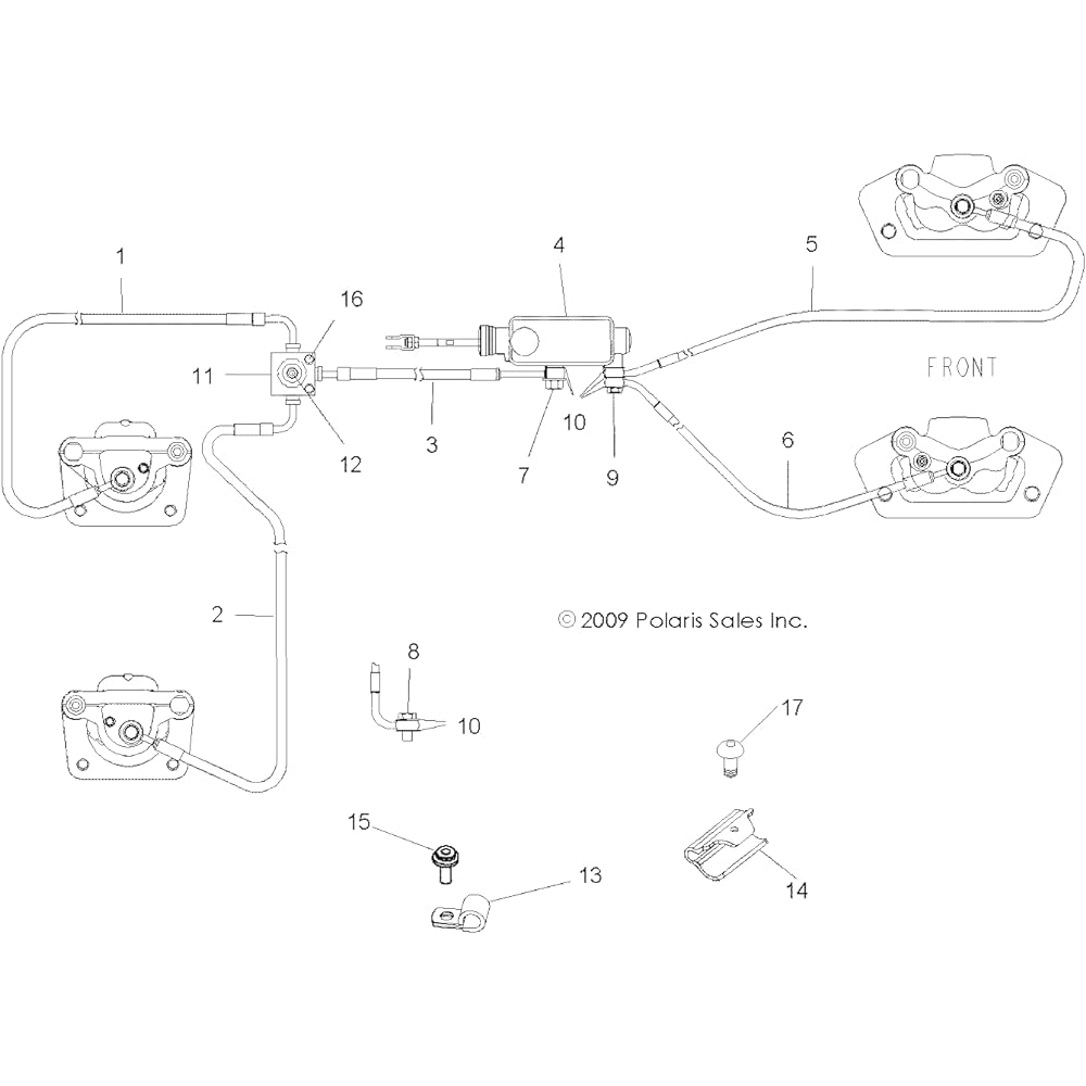 POLARIS RZR Brake Line Rear Left Genuine OEM Parts 1911036 Quantity 1