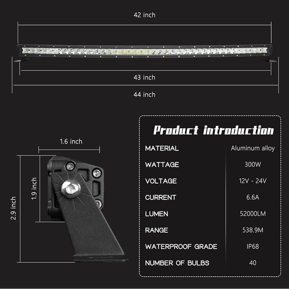 LightPlus LED Light Bar 42 inch 32 inch 360W 11152LM Spot Flood Bar Light Bar Light Bar for Automotive Light Bar Very bright driving light fog light light light bar