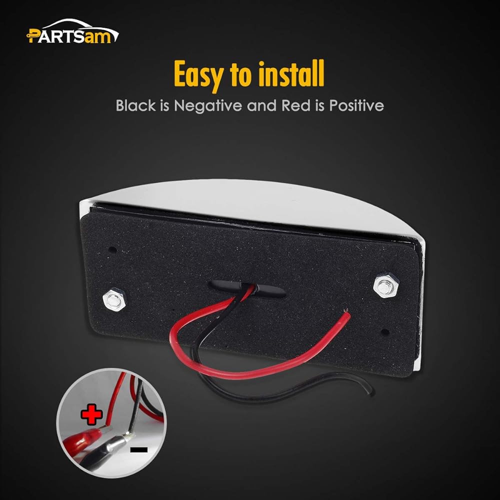 PARTSAM Track Trailer Amber LED 12 chrome plating LED marker clearance light 2 seals