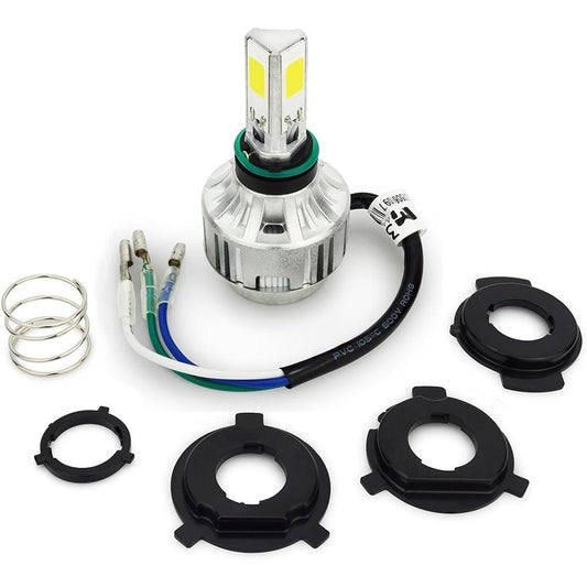 [e-auto fun] DC6-36V Motorcycle LED Headlight Bullet Terminal Type H4/PH7/PH8 Hi/Lo 24W COB Three-sided Emission 2500LM 6500k White Emission Easy Installation for DC Electric Motorcycle Motorcycle