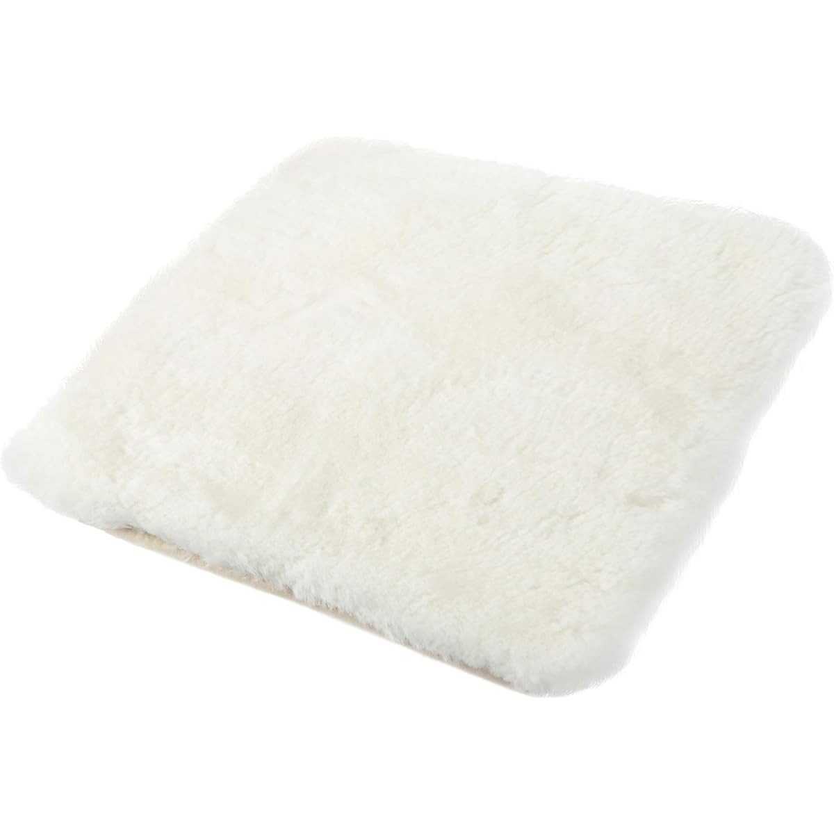 nishikawa [Nishikawa] Luxury Shearling Cushion, Compact Size, Fluffy, 100% Natural Shearling, Stuff Resistant, Stain Resistant, White IHG1009014W