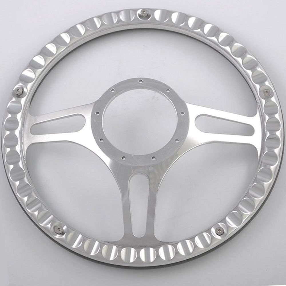 14 -inch glossy billet handle black half wrap horn button