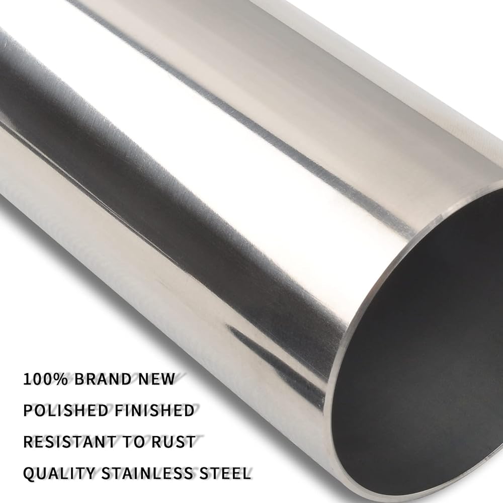 8SC82 5 inch straight DIY Custom Mandrel Exhaust Pipe Industrial Pipe T304 Stainless Steel Universal Fit Length 48 inch outer diameter 5 inch mandrel straight pipes
