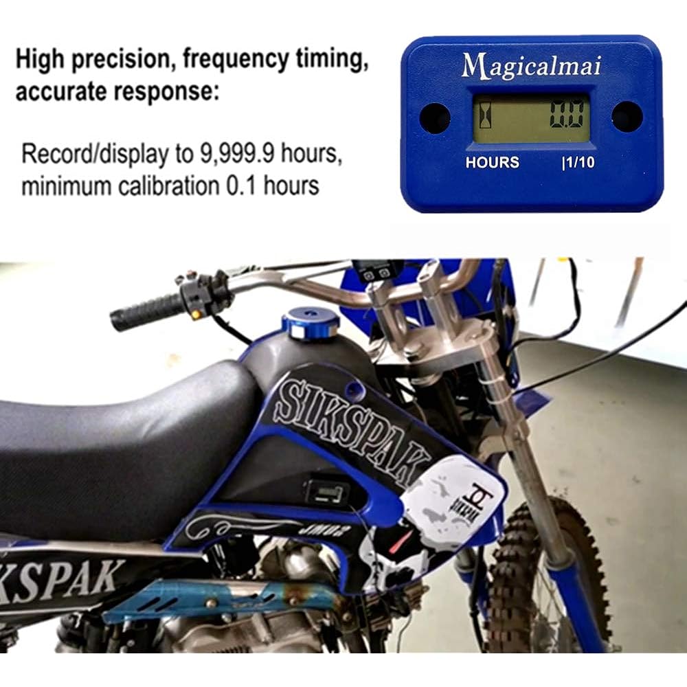 MAGICALMAI guidance time meter gas engine brass mowing machine dirt bike motor coscroville cart marine ATV boat motor generator waterproof time meter blue MG-HM-012