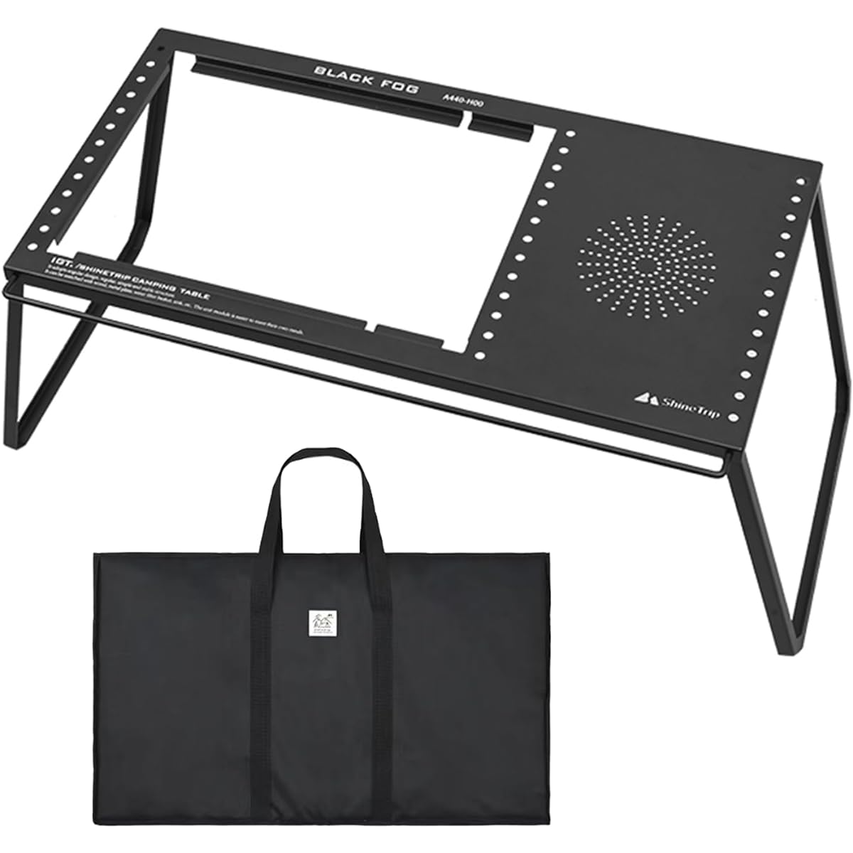 SHINE TRIP IGT Table Folding Carbon Steel 2 Units Compatible Black 48D x 86.4W x 40.5H cm (A1: IGT Table + Storage Bag Included)