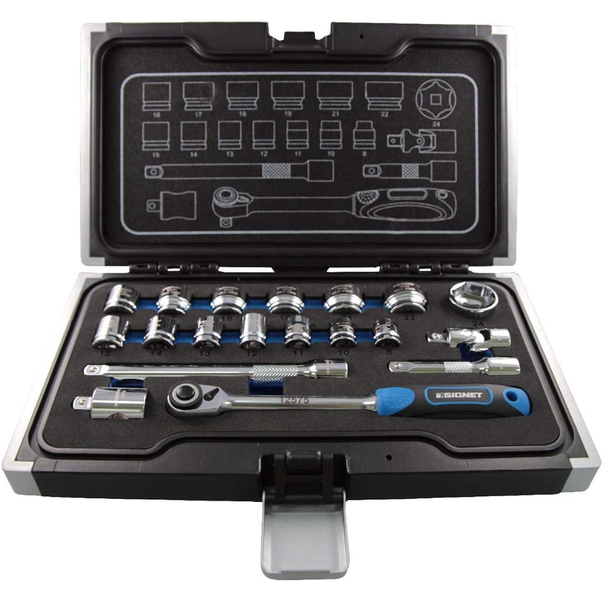 Signet 12134 3/8DR 19PC Short Socket Set (Hexagon) 12134