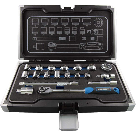 Signet 12134 3/8DR 19PC Short Socket Set (Hexagon) 12134