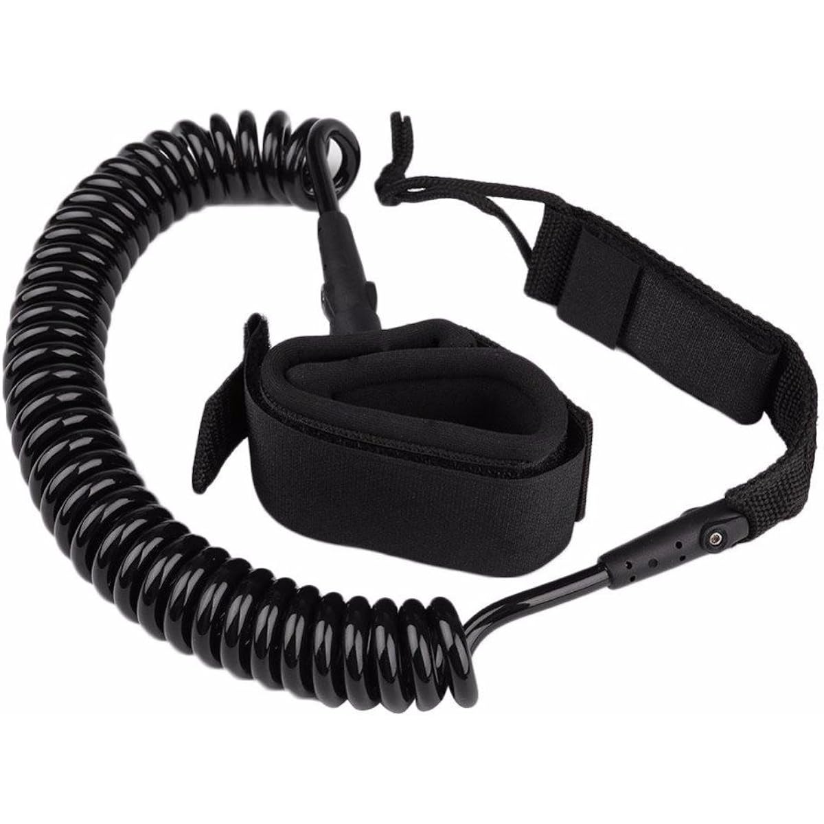 NUZAMAS Stand Up Paddle Board Leash Cord Coil Leash 10'(FT) Black