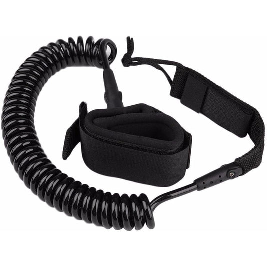 NUZAMAS Stand Up Paddle Board Leash Cord Coil Leash 10'(FT) Black