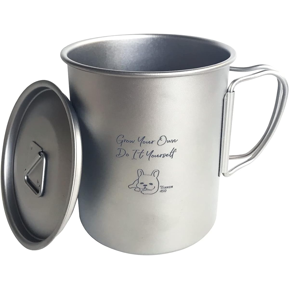 Meichan's Life Titanium Mug 300/400/450 Camping Outdoor Mug Stylish Cute Popular Compact Lightweight Storage Pouch Included with Lid (450ML with Lid)