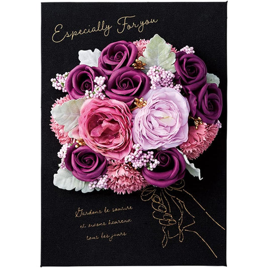 Green House Canvas Board Soap Flower Bouquet Purple 5133-PU