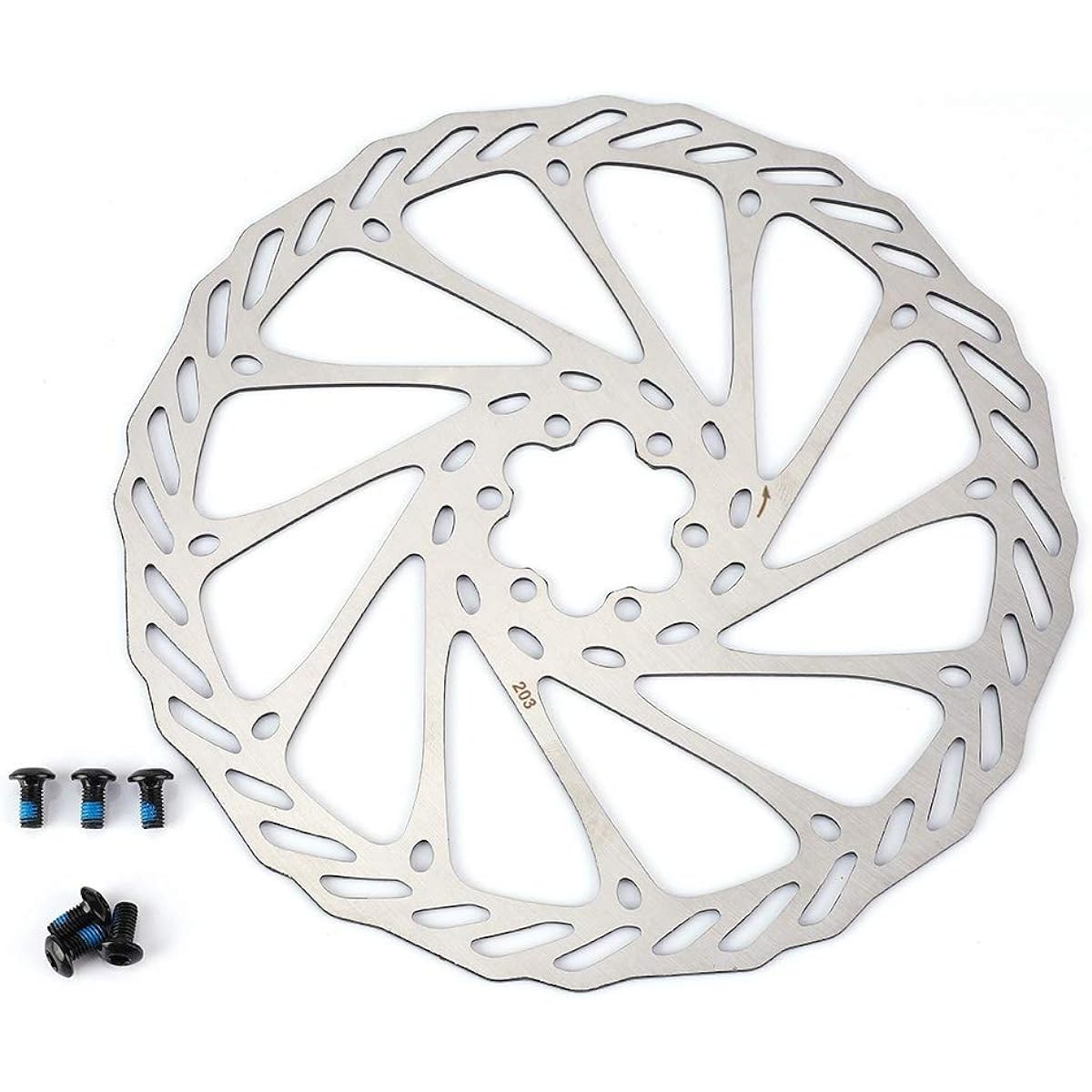 Bike Disc Brake Set Bicycle Disc Brake Rotor 203mm/8 inch 6 Bolts Stainless Steel Corrosion Resistant Heat Dispersion Direct Replacement Extended Rotor Life High Quality Bicycle Brake Disc Pad for Mountain Bikes