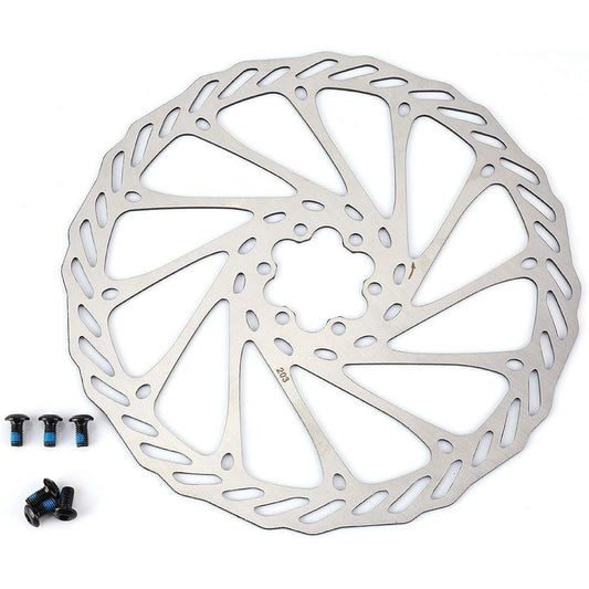 Bike Disc Brake Set Bicycle Disc Brake Rotor 203mm/8 inch 6 Bolts Stainless Steel Corrosion Resistant Heat Dispersion Direct Replacement Extended Rotor Life High Quality Bicycle Brake Disc Pad for Mountain Bikes