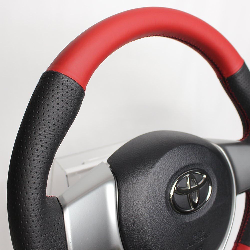 REAL Steering [Vitz (130 series)/Ractis (120 series)] Red & black all leather P130-LPB-RD-VIT