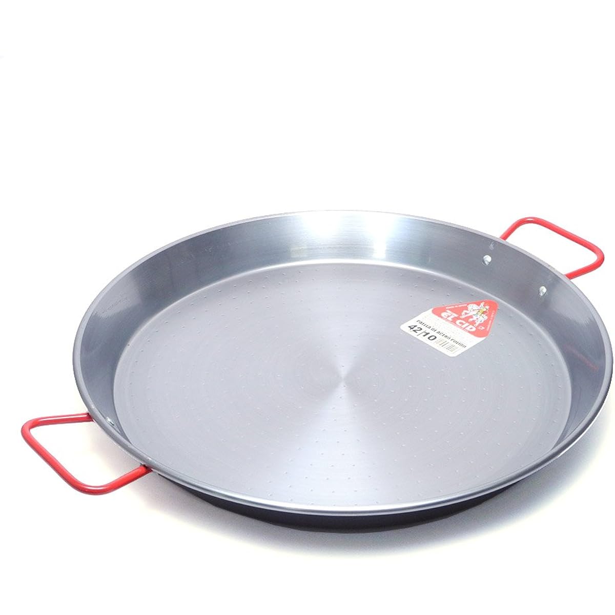 EL CID Spanish Paella Pan Red Handle Professional Paella Pan Recipe Included Paella 42cm For 10 People