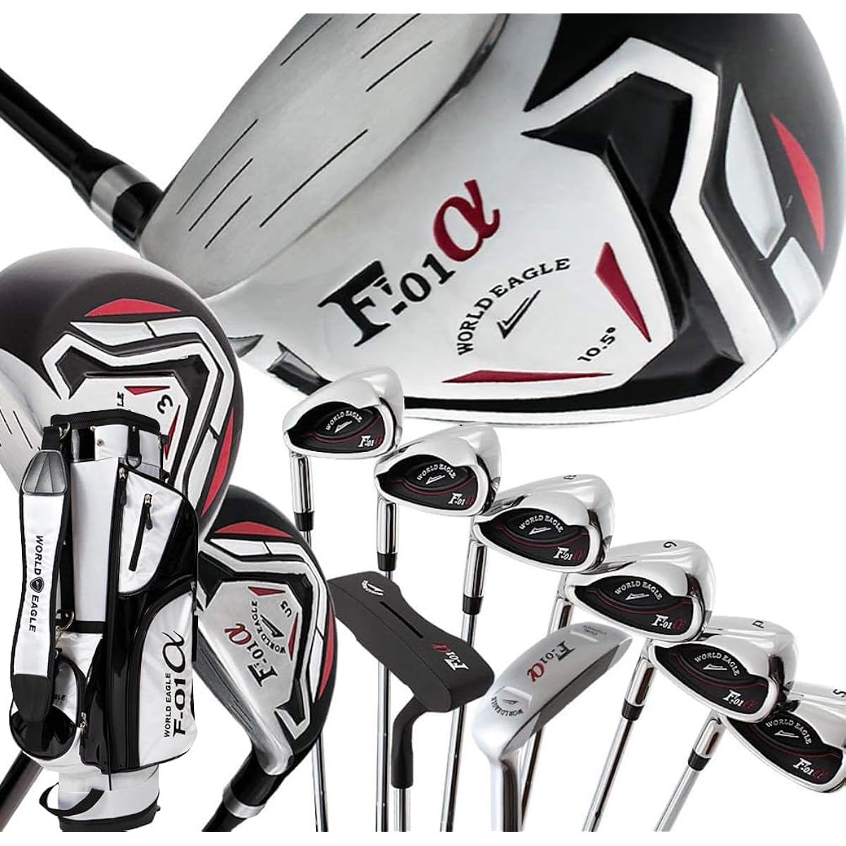 WORLD EAGLE F-F-01α Cross Club Set 10 Pieces Left Bag: F-01α Beginner