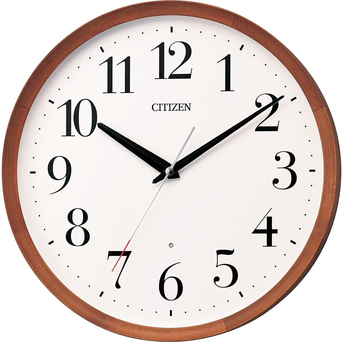 RHYTHM Table Clock/Wall Clock Brown Φ32x5.4cm Radio Analog M535 Continuous Second Hand Round Wood Citizen 8MY535-006