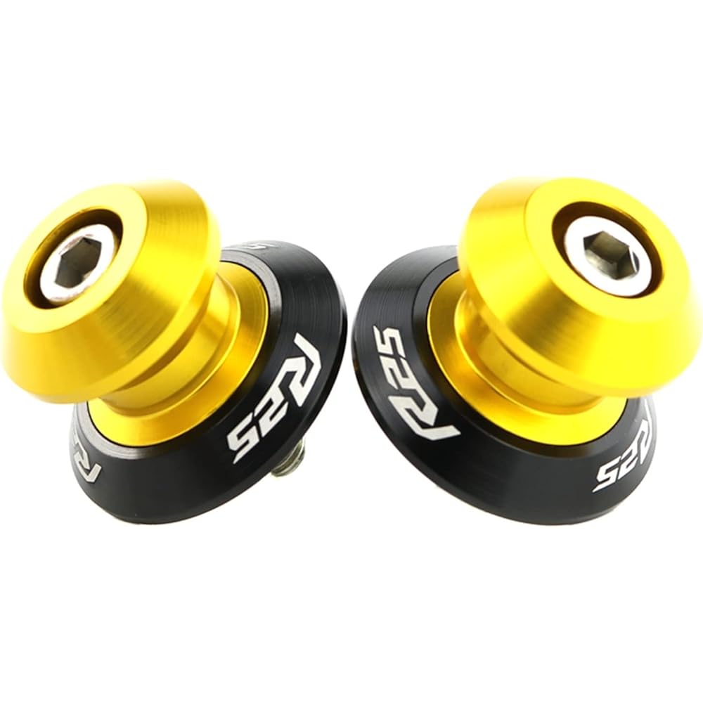 Stand Screw Slider Swing Arm Slider Spool Swing Arm Bracket Spool CNC Aluminum Alloy Suitable for Yamaha YZF-R25 R25 2014 2015 2016 2017 2018 2019 (Color: Gold)