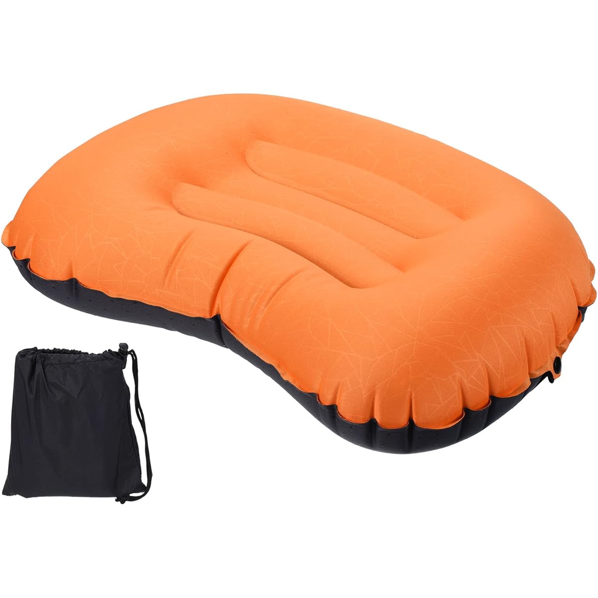 PATIKIL Inflatable Pillow Large 43 x 32 cm Ultralight Camping Travel Pillow Desk Rest Cushion with Storage Pouch for Hiking Backpacking Orange
