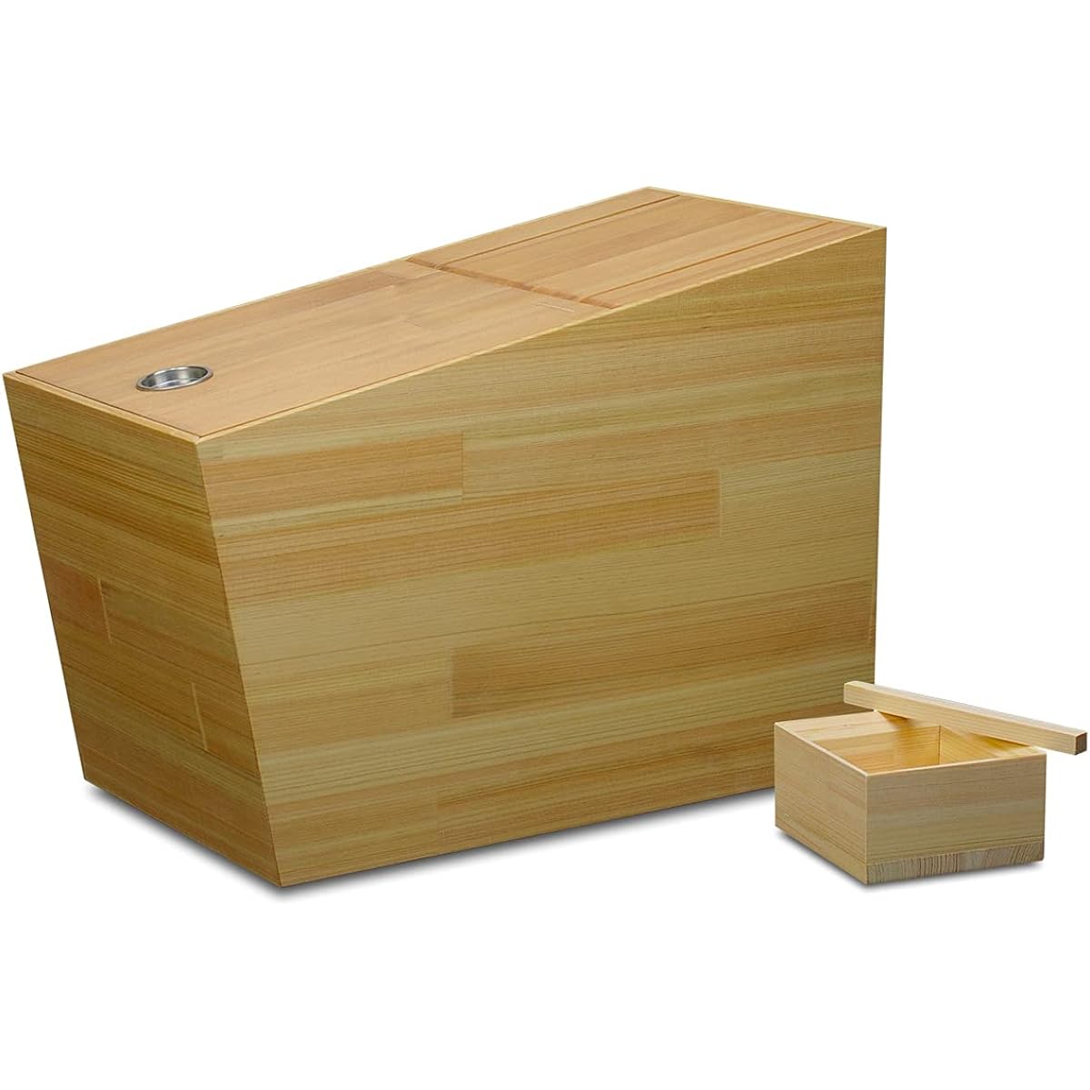 Tatsukraft Wooden Hinoki Rice Bin Natural 11.0 lbs (5 kg) with Grinding Rod, Stylish, Rice Storage Case, Rice Storage Case, Rice Storage Container, Wood, Hinoki, Cypress, Hinoki, Natural Wood, Storage