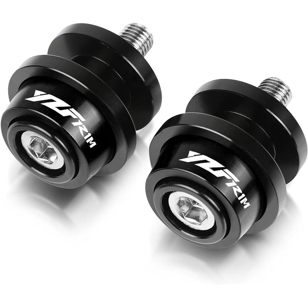 DEMUR 6mm Stand Screw Motorcycle Swingarm Slider Spool Accessories Yamaha YZFR1S YZFR1M YZFR1 R1M R1S 2015-2020 2019 Swingarm Slider Spool (Size : Black)