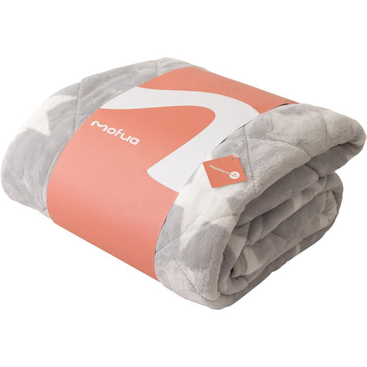 AQUA mofua Bed Pad Shikipatto Wide King Winter Star Pattern Gray +2℃ Heat-generating Type Heatwarm Warm Bed Pad Cozy Fluffy Moisture Absorbing Heat Generating Material Fluffy Bed Blanket Mofua Premium Microfiber (Former Company Name: Nice Day) 601178Q7