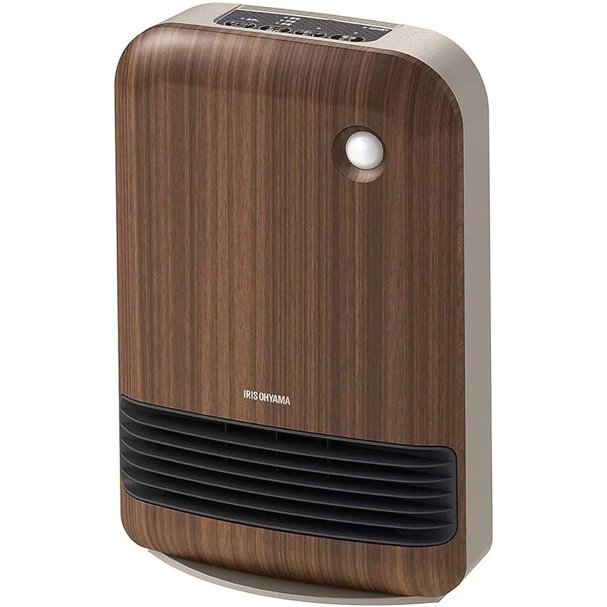 Iris Ohyama Heater, Ceramic Fan Heater, with Motion Sensor, Power Saving, Energy Saving, Large Air Volume, 1200W, 2-Stage Temperature Adjustment, Fall Off Function, Fast Heating, Small, Compact, Prevents forgetting to cut, PDHM2-120TD1-T, Dark Wood Grain