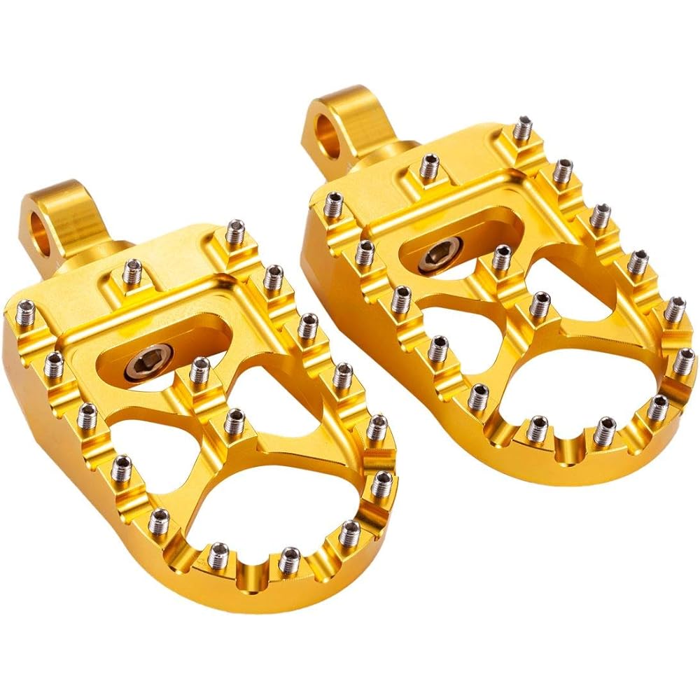 Hopider CNC Wide Footpeg 360°Rotating MX Chopper Bobber Style for Harley Dyna Sportster Fat Boy Iron 883 Gold