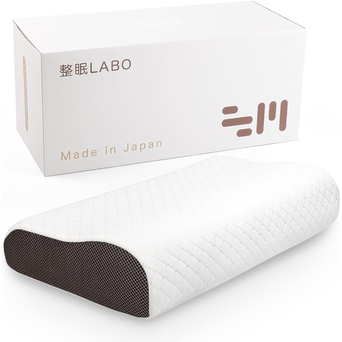 Sleep Labo Pillow, Memory Foam Pillow, Made in Japan, Height Adjustment, Back, Side, No Neck Pain, Width 52cm x Depth 32cm, High, Low, 4 Levels of Adjustable Height, 6.5cm/8.5cm/9cm/11cm, Neck/Shoulder Support, Sleeping Pillow, Compact (Brown, 2) layer)