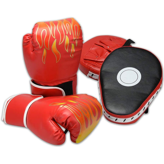 AINetJP Boxing Set Gloves & Mitts Sparring Boxercise Aerobic Exercise Diet Unisex