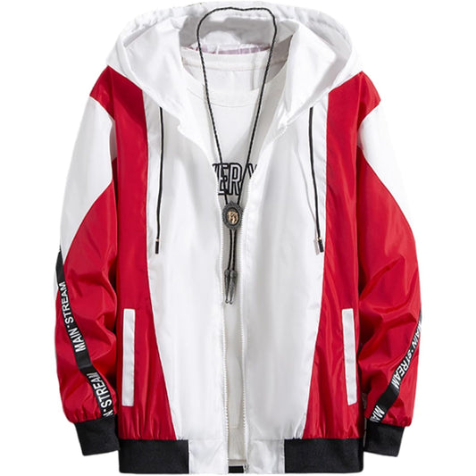[Doors] Men's Blouson Outerwear Color Scheme Hooded Street Zip Up Outdoor Spring Autumn