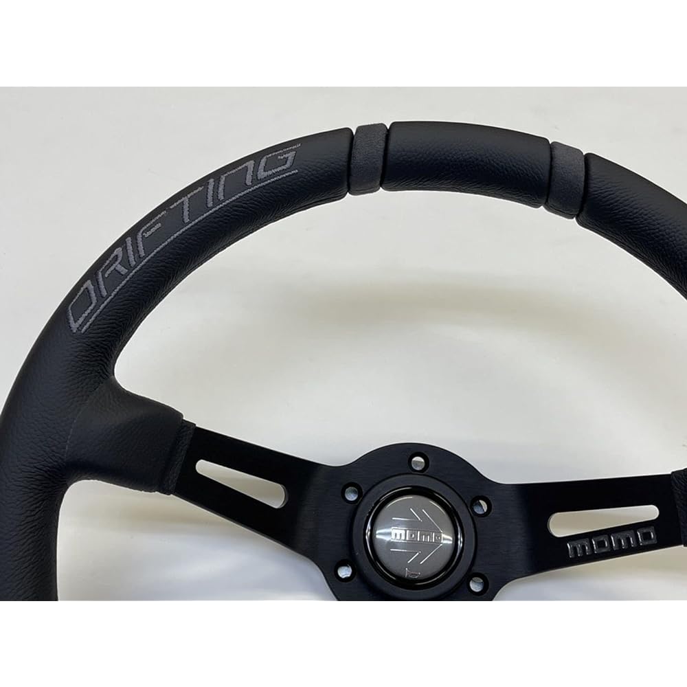 MOMO DRIFTING 350D 85mm deep cone black spoke 35 pie black stitch
