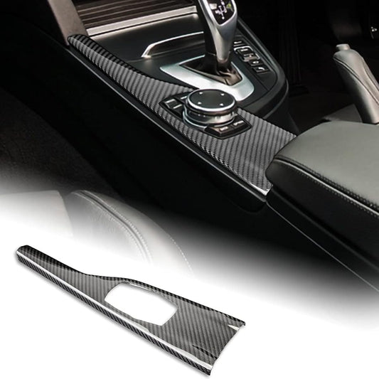 Airspeed BMW Dedicated Multimedia Panel Cover, F30, F31, F32, F34, F36, F80, F82, Real Carbon, Carbon Fiber, Seat Interior Parts Seal, Specially Designed Interior Panel, Double-Sided Protective Cover, Black