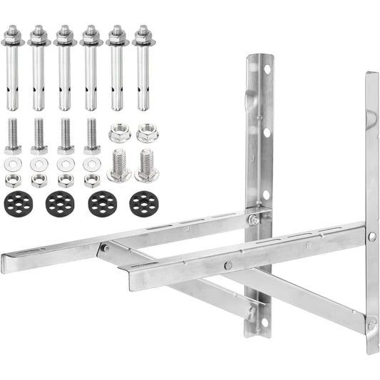 PATIKIL 1 Set Mini Split Wall Mount Bracket for 9000-24000BTU Up to 400 lbs Condenser Ductless AC Heat Pump System Stainless Steel Bracket