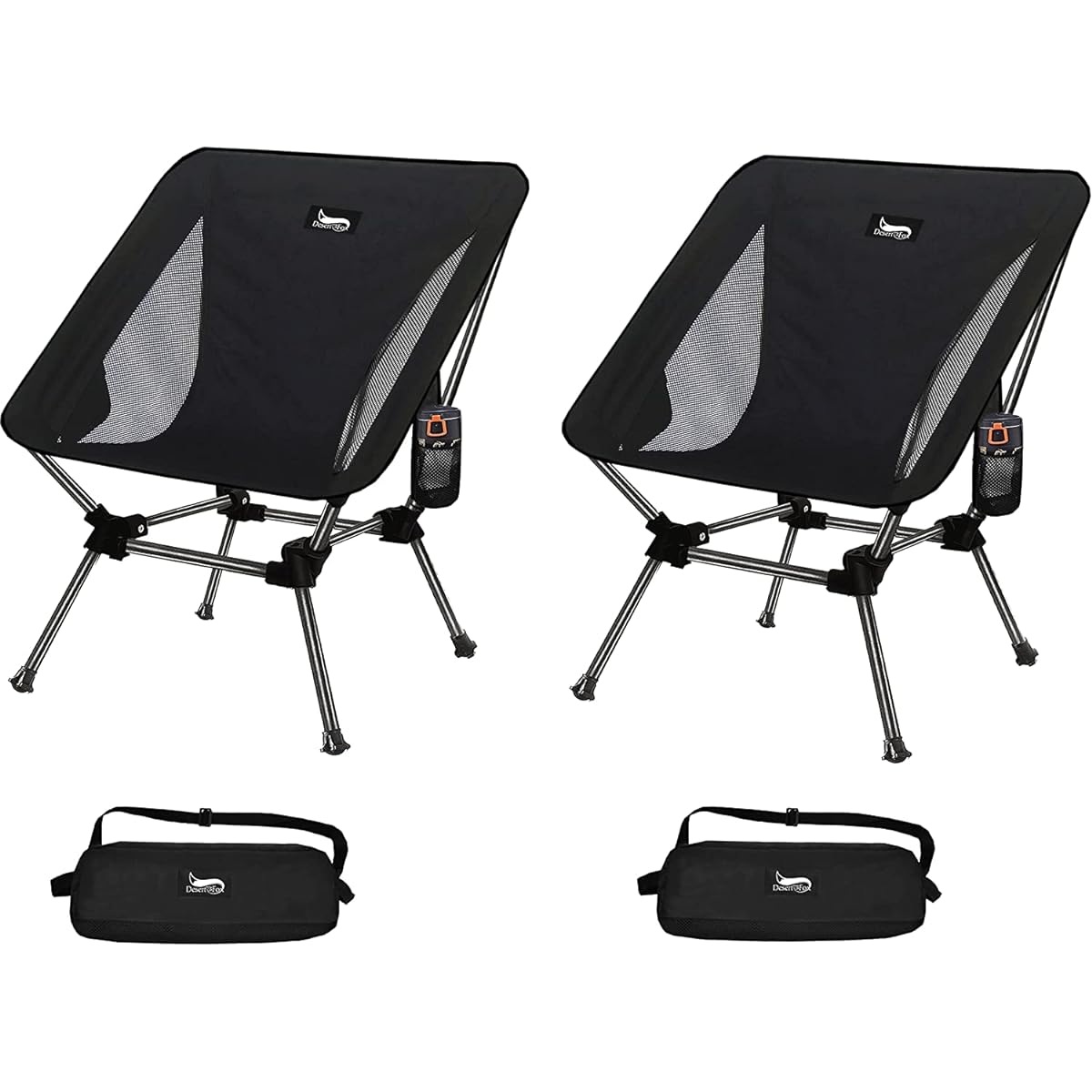 Outdoor Chair 2WAY Grand Low Chair Camping Chair Low Chair Grand Chair Lightweight [Uniquely developed cup holder] With pocket Load capacity 150kg Compact Chair Chair Low type Storage bag included Convenient for fishing, mountain climbing, carrying ST (b