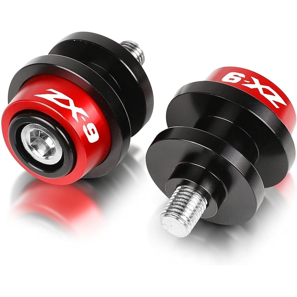 Stand Screw Slider Motorcycle Accessories Aluminum Alloy Bracket Screw 10MM Rocker Spool Slider is very suitable for Kawasaki ZX9 ZX-9 1994-1997 1996 1995 (Color: Red)