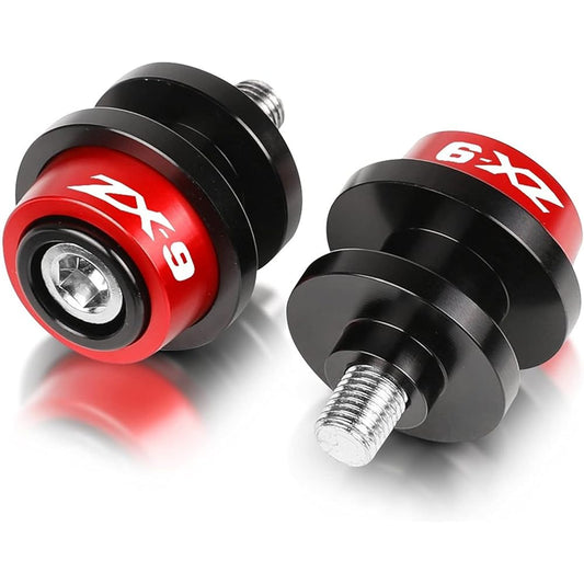 Stand Screw Slider Motorcycle Accessories Aluminum Alloy Bracket Screw 10MM Rocker Spool Slider is very suitable for Kawasaki ZX9 ZX-9 1994-1997 1996 1995 (Color: Red)